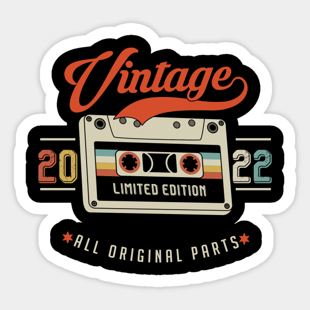 2022 Vintage - Limited Edition All Original Parts Sticker by Debbie Art